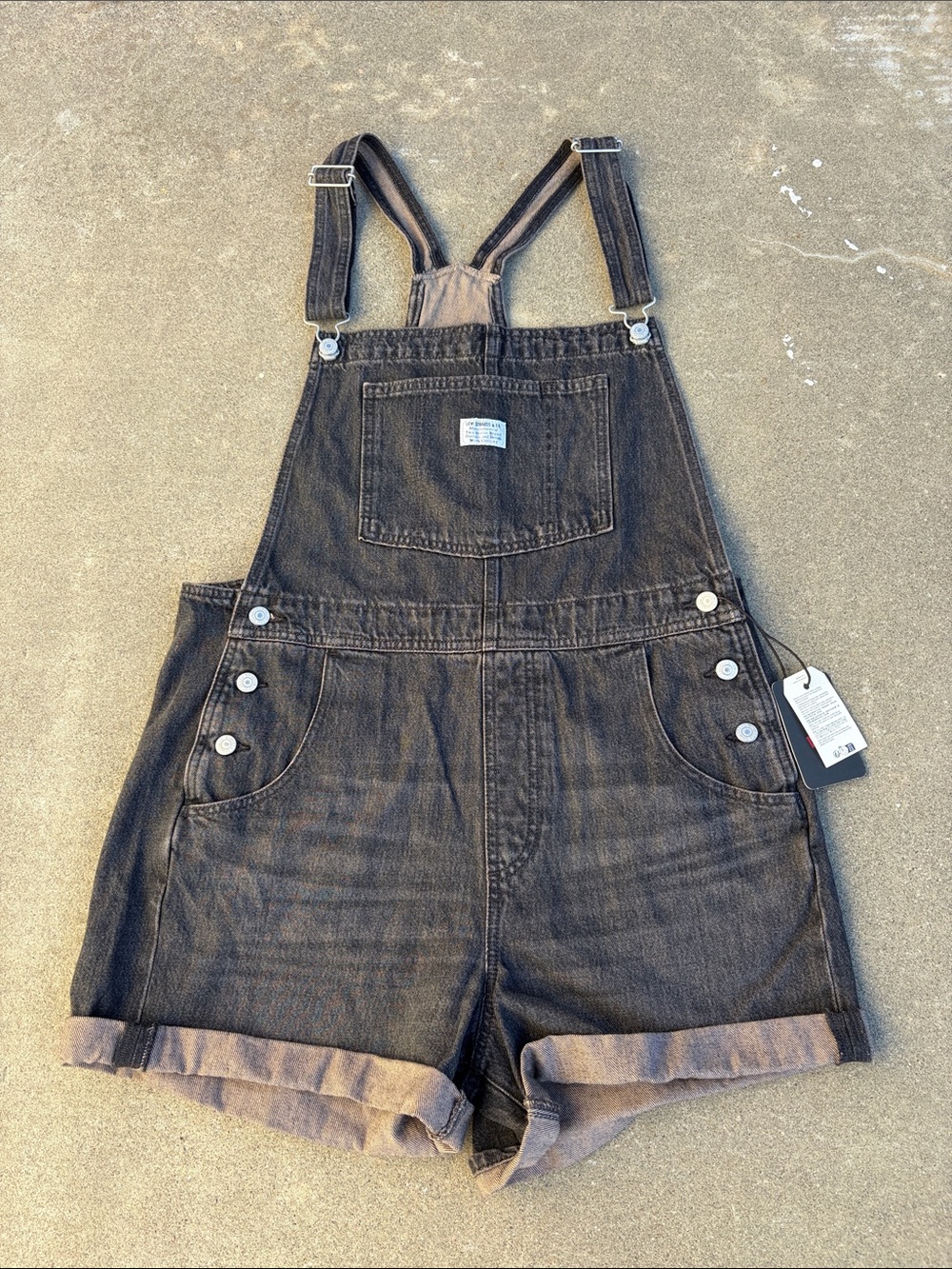 NWT Levi’s Premium Vintage Shortalls Overalls in Live Wire - Black - Women’s
